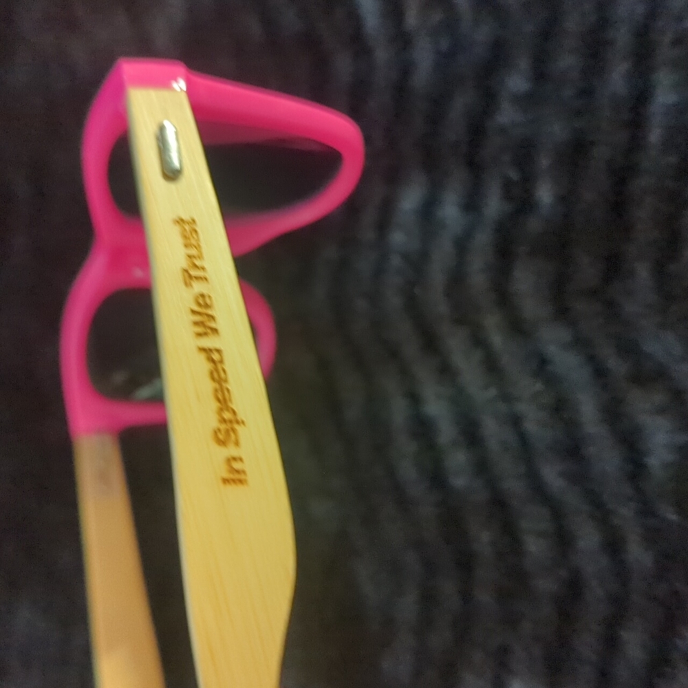 Pink/Bamboo Wayfarer Sunglasses
